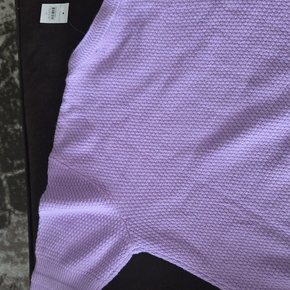 BRAND NEW Ann Taylor Lilac Textured Knit Short Sleeve Sweater - Size Medium - Picture 6 of 9